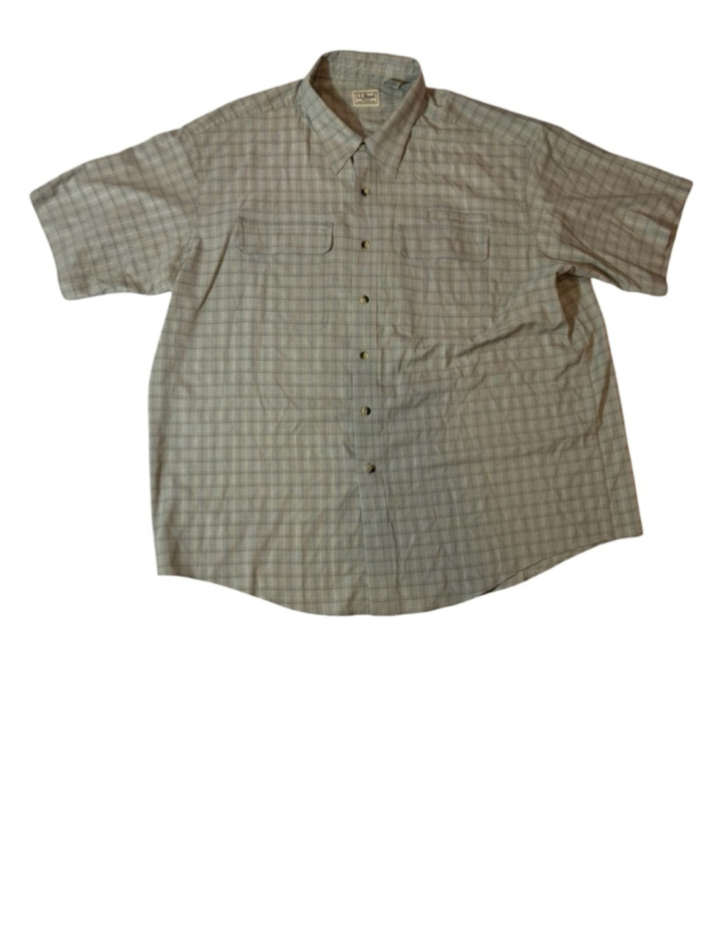 LL Bean Plaid Coolmax Hiking Fishing Button Up Shirt XXL Outdoor Gorpcore